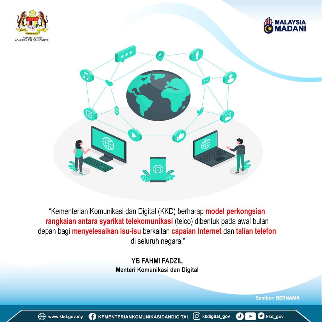 KKD BERHARAP MODEL PERKONGSIAN RANGKAIAN ANTARA SYARIKAT TELEKOMUNIKASI