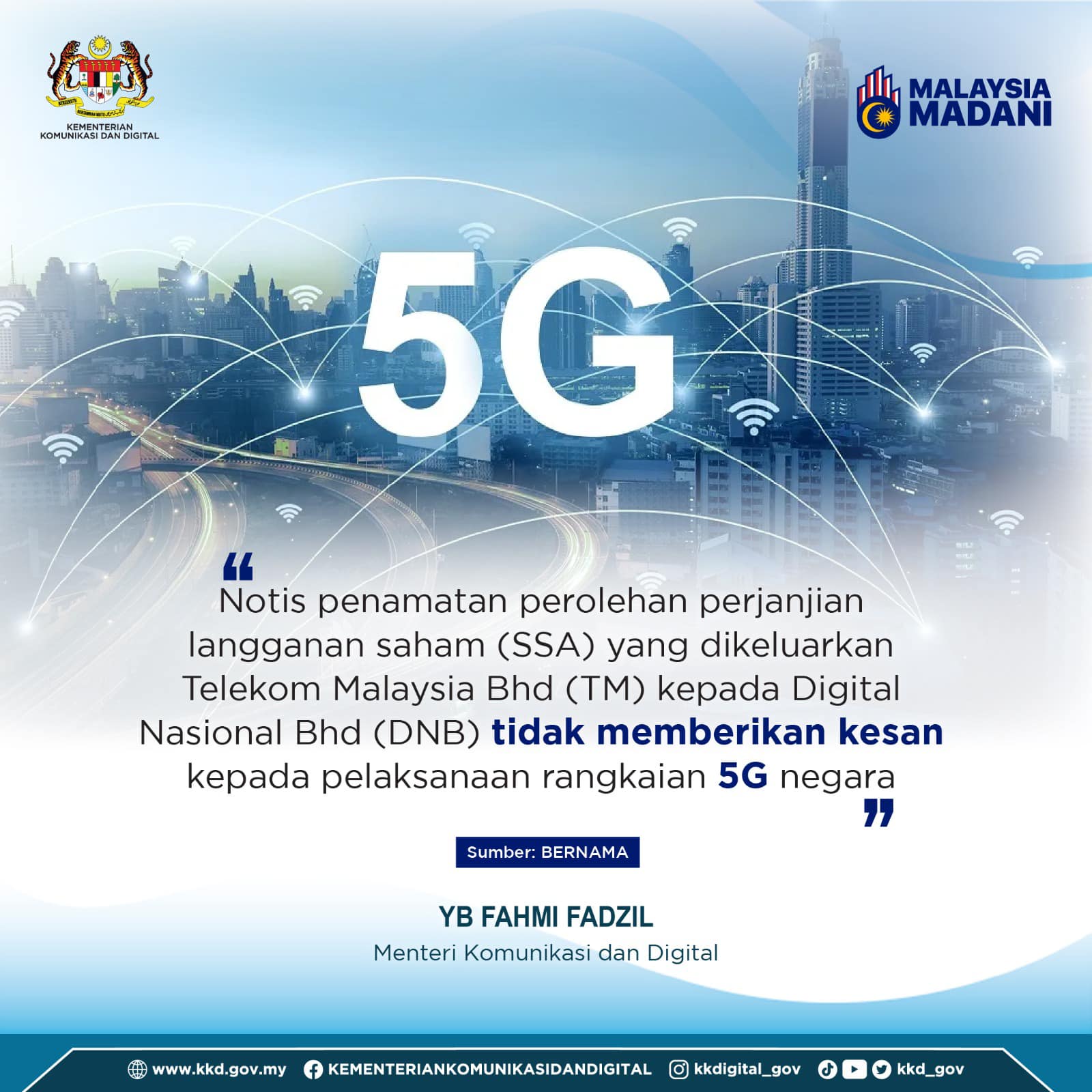 PENAMATAN PERJANJIAN TIDAK MEMBERI KESAN PERLAKSANAAN RANGKAIAN 5G